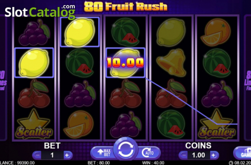 Οθόνη4. 80 Fruit Rush Κουλοχέρης