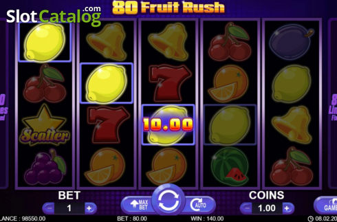 Οθόνη5. 80 Fruit Rush Κουλοχέρης