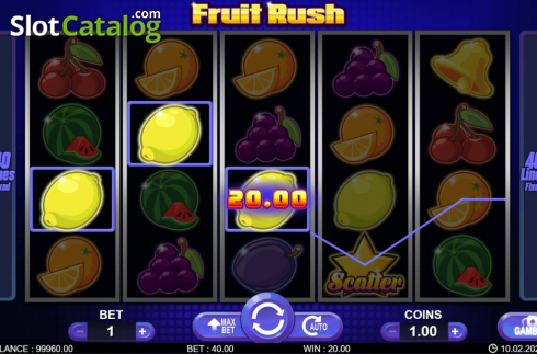Οθόνη3. Fruit Rush (7mojos) Κουλοχέρης