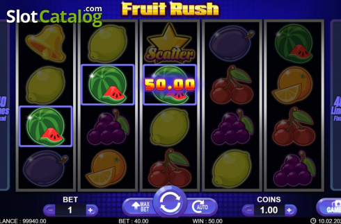 Οθόνη5. Fruit Rush (7mojos) Κουλοχέρης