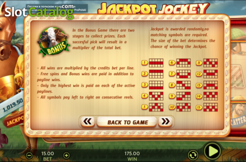 Οθόνη9. Jackpot Jockey Κουλοχέρης 