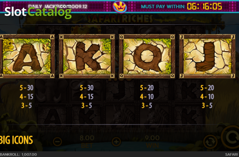 Οθόνη8. Safari Riches Κουλοχέρης