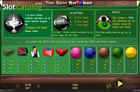 Οθόνη6. Top Spin Snooker Κουλοχέρης