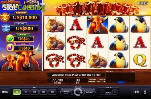 Οθόνη2. Longhorn Jackpots Κουλοχέρης
