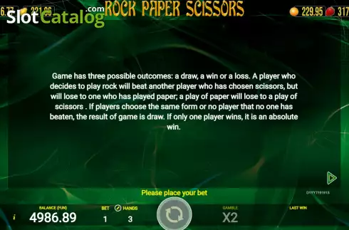 Οθόνη7. Rock Paper Scissors (AGT Software) Κουλοχέρης