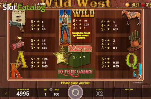 Οθόνη6. Wild West (AGT Software) Κουλοχέρης