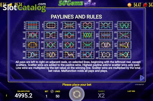 Οθόνη9. Gems 50 Κουλοχέρης