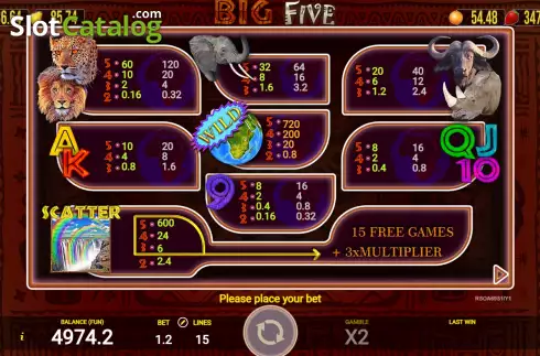 Οθόνη6. Big Five (AGT Software) Κουλοχέρης