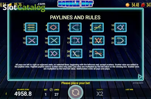 Οθόνη9. Double Hot (AGT Software) Κουλοχέρης