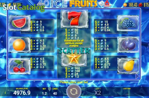 Οθόνη6. 40 Ice Fruits 6 Reels Κουλοχέρης 