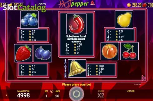 Οθόνη6. Hot Pepper 6 Reels Κουλοχέρης