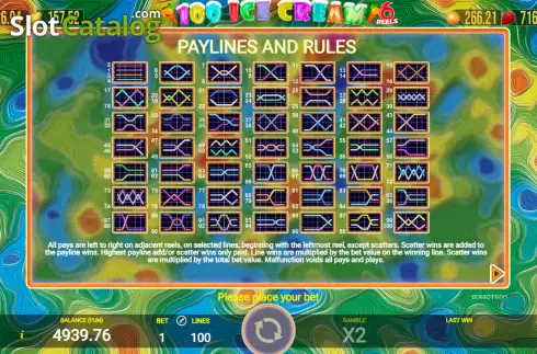 Οθόνη9. 100 Ice Cream 6 Reels Κουλοχέρης
