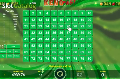 Οθόνη2. Keno Fast Κουλοχέρης