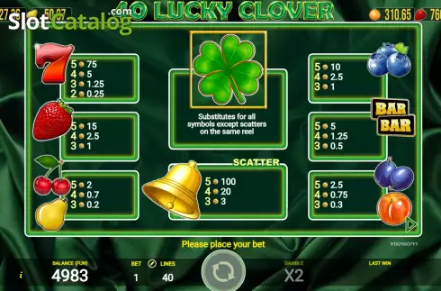Οθόνη6. 40 Lucky Clover Κουλοχέρης 