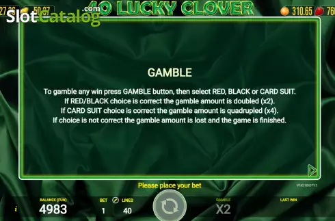 Οθόνη7. 40 Lucky Clover Κουλοχέρης 