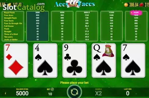 Οθόνη2. Aces And Faces (AGT Software) Κουλοχέρης