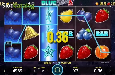 Οθόνη3. Blue Star 6 Reels Κουλοχέρης