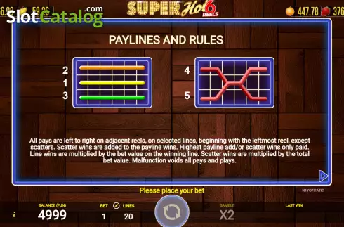 Οθόνη9. Super Hot 6 Reels Κουλοχέρης
