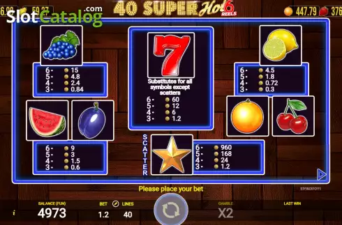 Οθόνη6. 40 Super Hot 6 Reels Κουλοχέρης