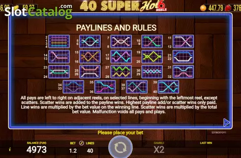 Οθόνη9. 40 Super Hot 6 Reels Κουλοχέρης