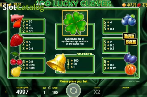 Οθόνη6. 100 Lucky Clover Κουλοχέρης