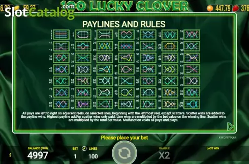 Οθόνη9. 100 Lucky Clover Κουλοχέρης