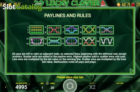 Οθόνη9. 20 Lucky Clover Κουλοχέρης