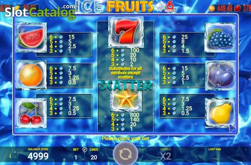 Οθόνη6. Ice Fruits 6 Reels Κουλοχέρης