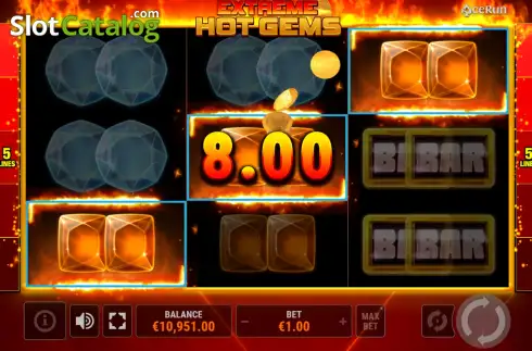 Οθόνη3. Extreme Hot Gems Κουλοχέρης