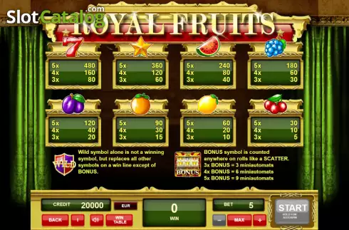 Οθόνη4. Royal Fruits (Adell Games) Κουλοχέρης