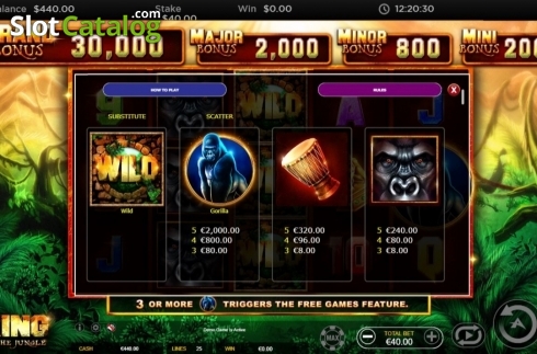 Οθόνη6. King of the Jungle (Ainsworth) Κουλοχέρης