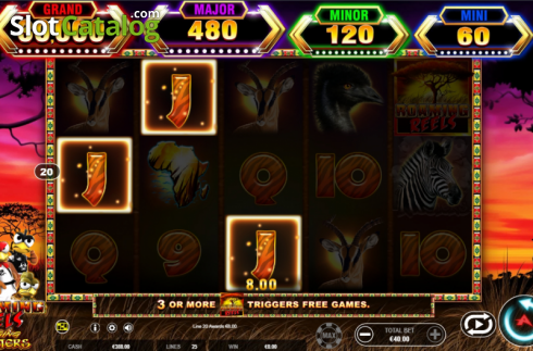 Οθόνη3. Roaming Reels Raging Roosters Κουλοχέρης