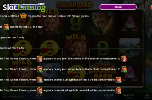 Οθόνη5. Cougar Cash Κουλοχέρης