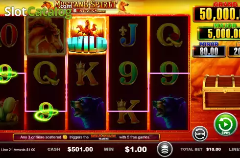 Οθόνη4. Mustang Spirit Cash Stacks Gold Κουλοχέρης