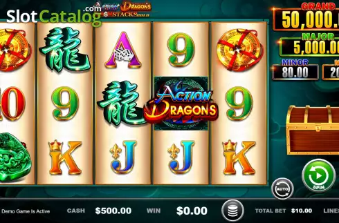 Οθόνη2. Action Dragons Cash Stacks Gold Κουλοχέρης 