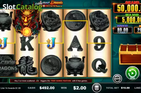 Οθόνη3. Action Dragons Cash Stacks Gold Κουλοχέρης 