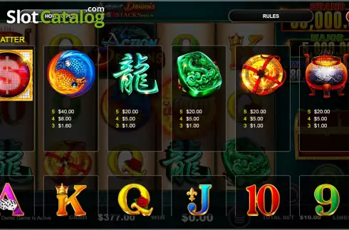 Οθόνη6. Action Dragons Cash Stacks Gold Κουλοχέρης 