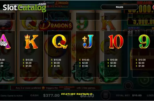 Οθόνη7. Action Dragons Cash Stacks Gold Κουλοχέρης 