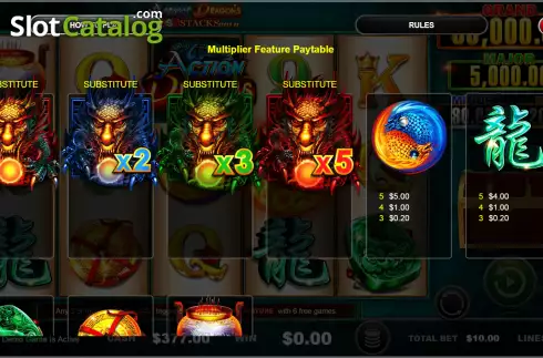 Οθόνη8. Action Dragons Cash Stacks Gold Κουλοχέρης 