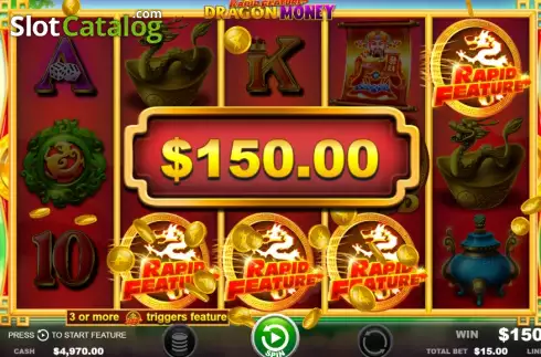 Οθόνη3. Rapid Feature Dragon Money Κουλοχέρης