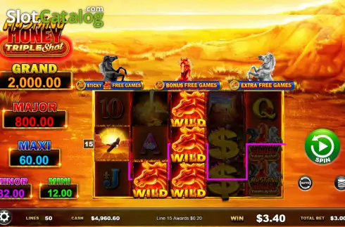 Οθόνη3. Mustang Money Triple Shot Κουλοχέρης