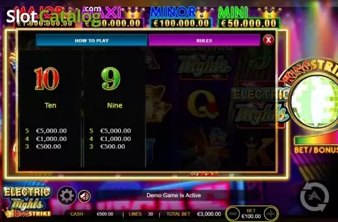 Οθόνη9. Electric Nights King Strike Κουλοχέρης 