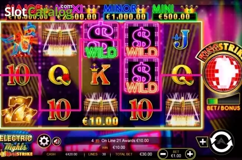 Οθόνη3. Electric Nights King Strike Κουλοχέρης 