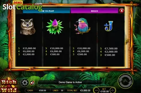 Πίνακας πληρωμών 2. Rich n Wild Κουλοχέρης