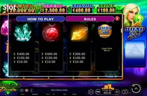 Οθόνη3. Emerald Dream Quad Shot Κουλοχέρης