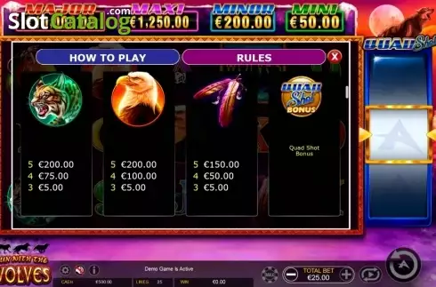 Οθόνη3. Run with the Wolves Quad Shot Κουλοχέρης
