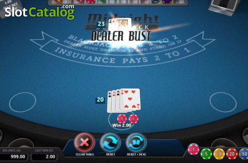 Οθόνη3. Midnight Blackjack Κουλοχέρης