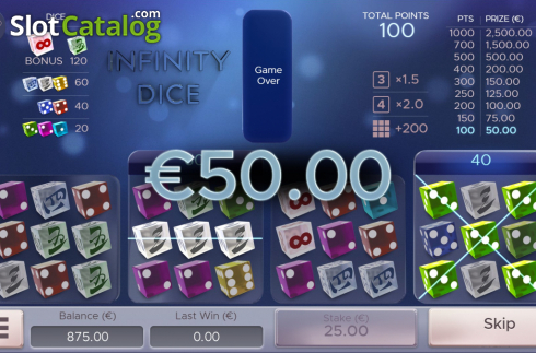 Οθόνη3. Infinity Dice Κουλοχέρης