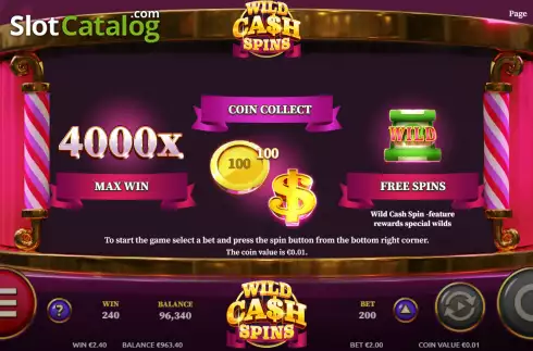 Οθόνη5. Wild Cash Spins Κουλοχέρης