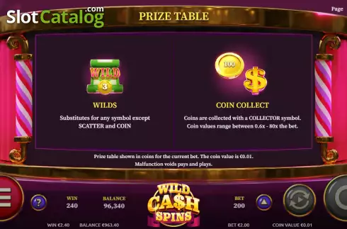 Οθόνη7. Wild Cash Spins Κουλοχέρης